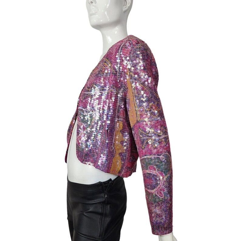 Vintage Sandy Starkman Ladies Pink Beaded Blazer Jacket S/M - Etsy | Etsy (US)