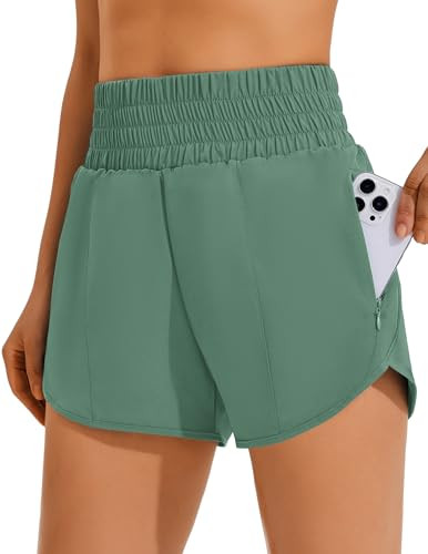 Amazon.com: PINSPARK High Waist Running Shorts for Women Quick Dry Weightless Workout Gym Athleti... | Amazon (US)