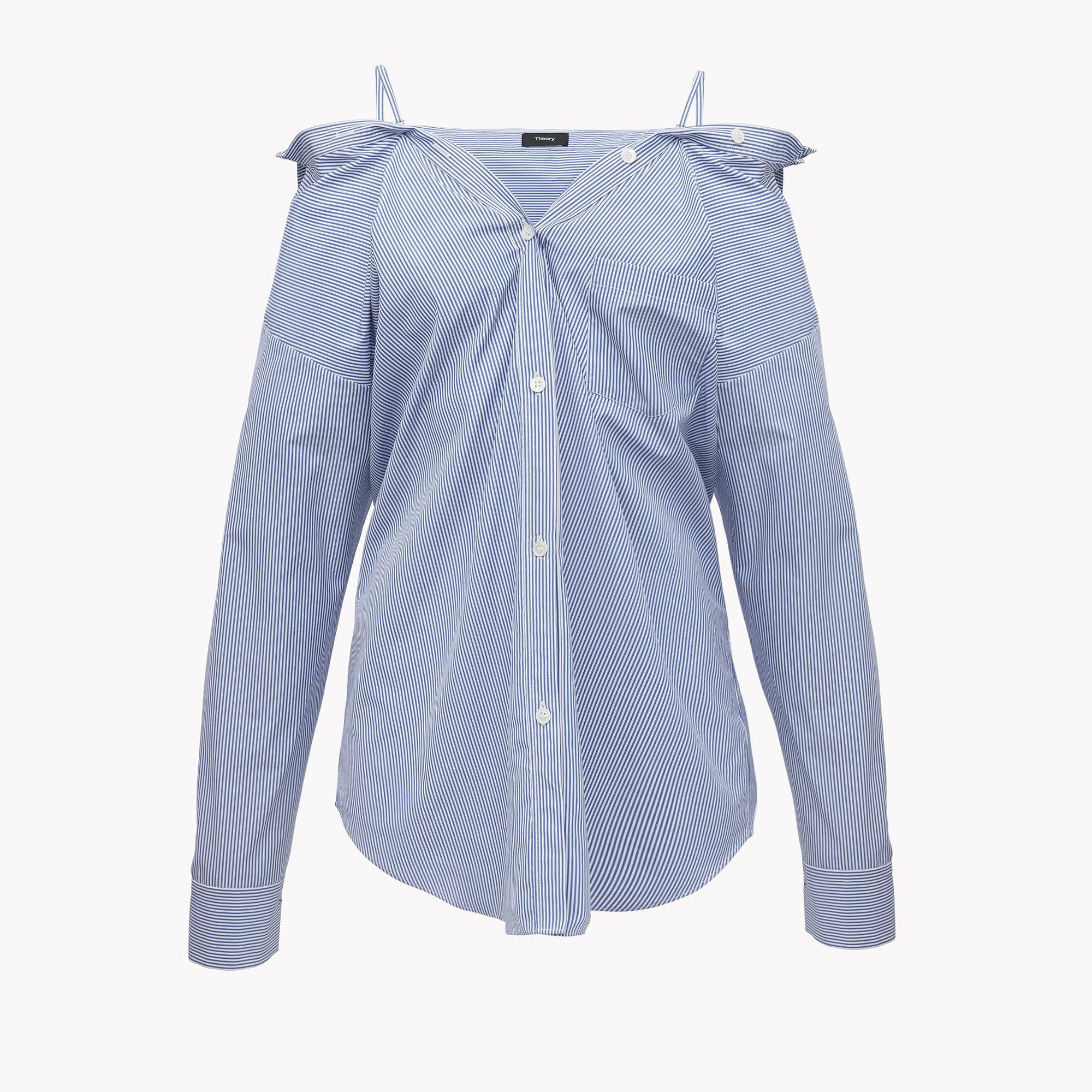 Off-The-Shoulder Striped Shirt | Theory