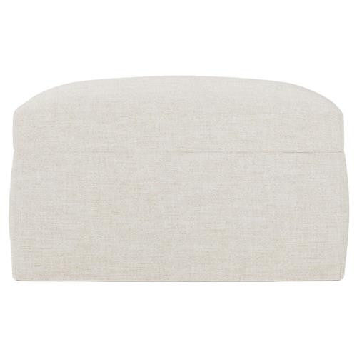 Weybridge Sea Salt Performance Slipcovered Ottoman | Kathy Kuo Home