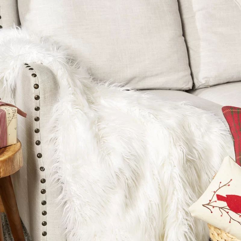 Lion Pile Faux Fur Throw Blanket | Wayfair North America