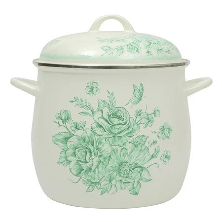 The Pioneer Woman Agatha 12-Quart Enamel on Steel Stock Pot, Green | Walmart (US)