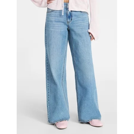 No Boundaries Mid Rise Baggy Jeans, 29", 31", 33" Inseams, Women'sand Women's Plus Sizes 00-24W | Walmart (US)