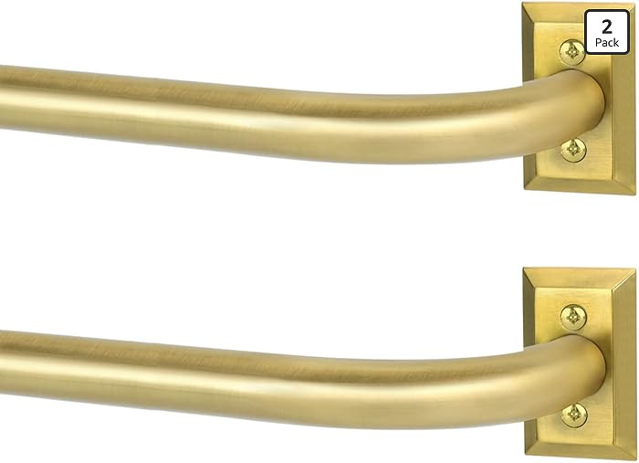 Wrap Around Blackout Curtain Rods,Heavy Duty 48-90,Brass Gold,2Pack | Amazon (US)