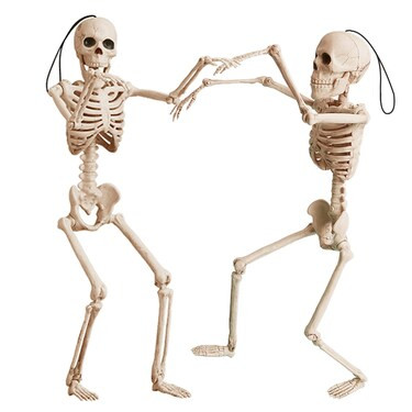16" Small Skeleton Halloween Decor: Posable Hanging Halloween Skeleton Decorations Mini - Poseabl... | Michaels Stores