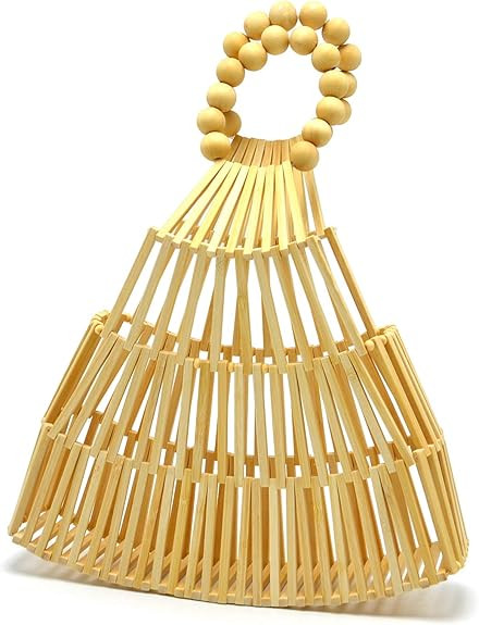 Miuco Bamboo Purses For Women Handmade Top Handle Bags Ladies Tote Handbags | Amazon (US)