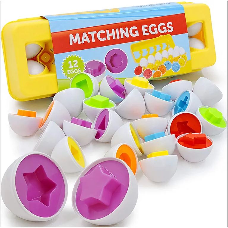 Shape and Color Matching Eggs–Easter Egg Toy Educational Montessori STEM Toy Christmas Gift for... | Walmart (US)