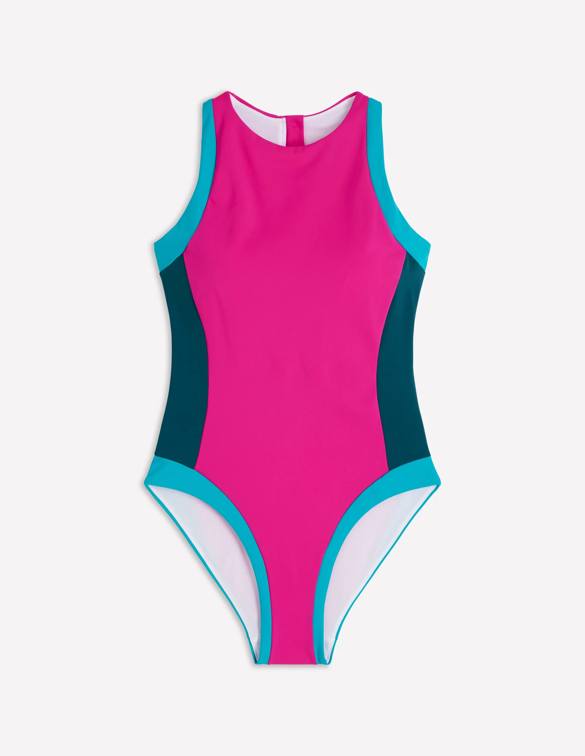 Sporty Rash Guard Swimsuit-Pink, Colourblock | Boden (US)