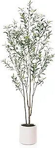 LOMANTO Artificial Olive Trees, 7 ft Tall Fake Olive Trees for Indoor, Faux Olive Silk Tree, Larg... | Amazon (US)