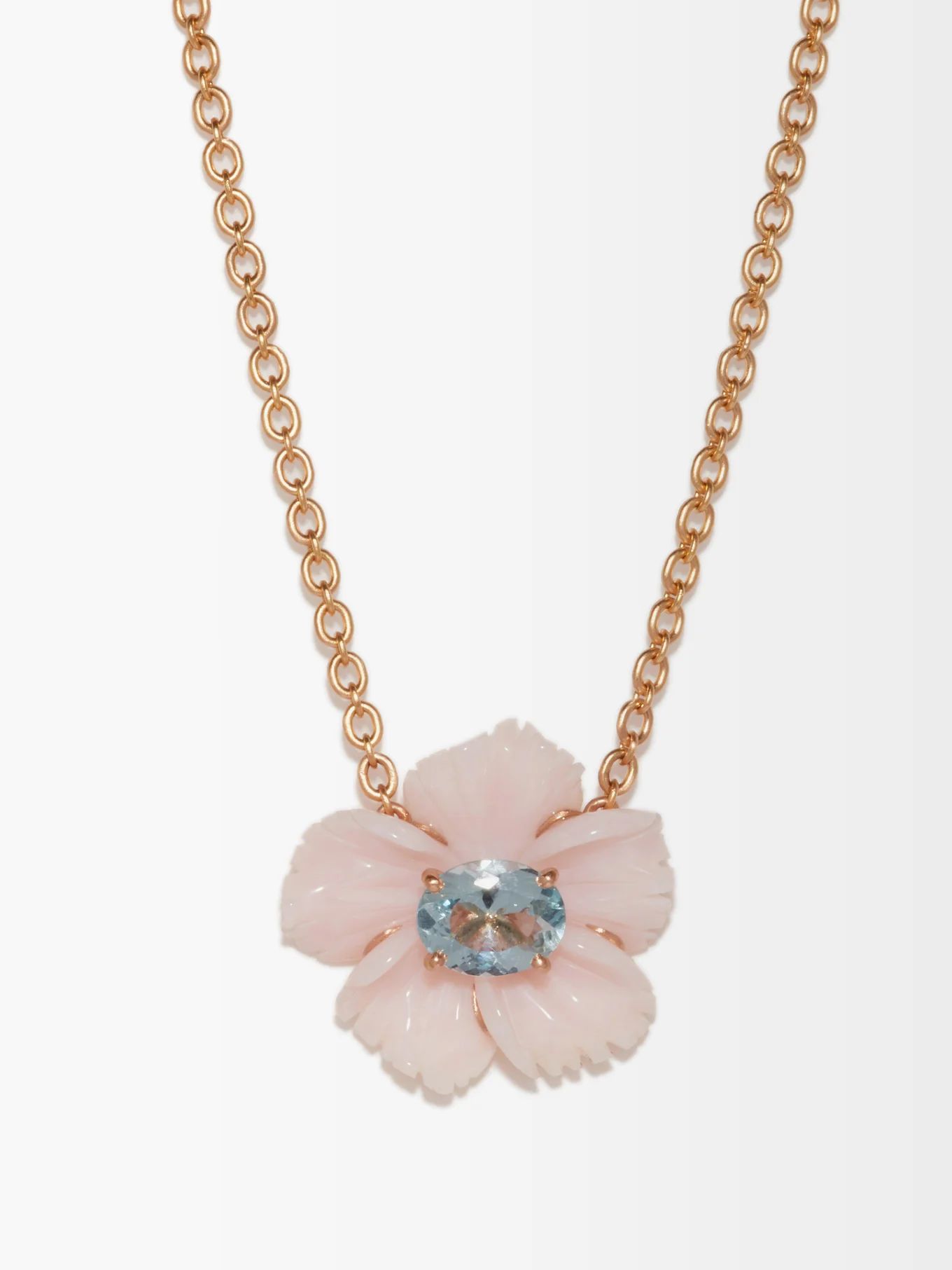 Tropical Flower aquamarine, opal & gold necklace | Irene Neuwirth | Matches (US)