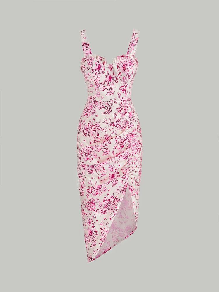 SHEIN MOD Floral Print Split Thigh Cami Dress | SHEIN