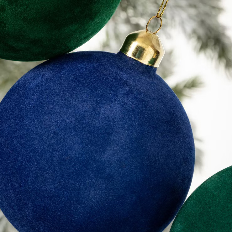 Velvet Ball Ornament Multicolor 4"H Glass Set of 3 | Target