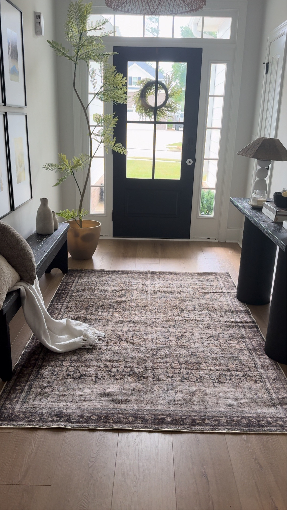 Rug ON SALE from Amazon for Memorial Day for under $50!!!

So so soft! I have the 5x7 size. 

Entryway styling, entryway ideas, organic modern lamp, neutral rug, patterned rug, entryway rug, black console table, bench with frames, mixtiles 

#LTKHome