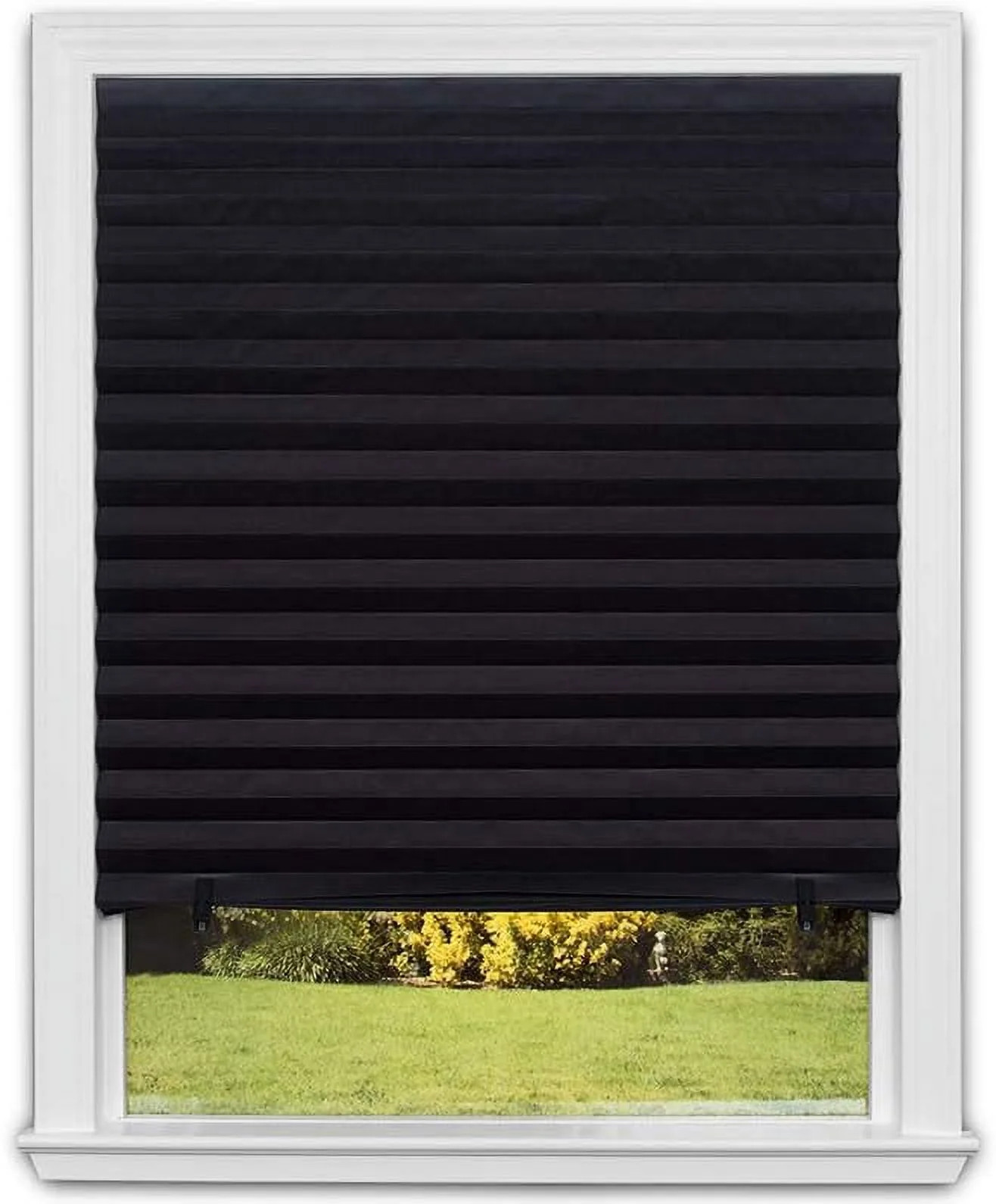 Redi Shade No Tools Original Blackout Pleated Paper Shade Black, 36 in x 72 in | Walmart (US)
