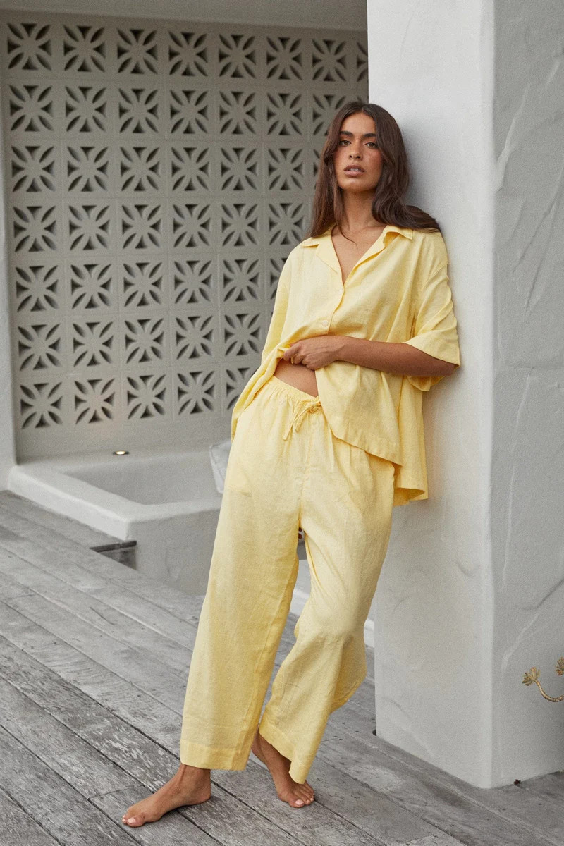 Lounge Set - Pants - Lyocell Linen - Mimosa | Piyama