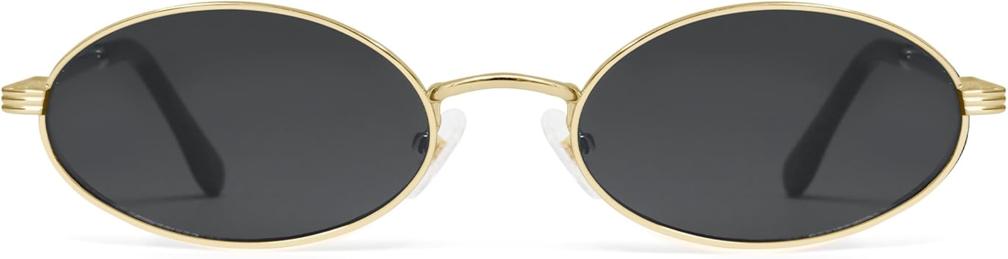 Retro Oval Cat Eye Sunglasses for Women Y2k Trendy Narrow 90s Sunnies Designer Sun Glasses AP3721 | Amazon (US)