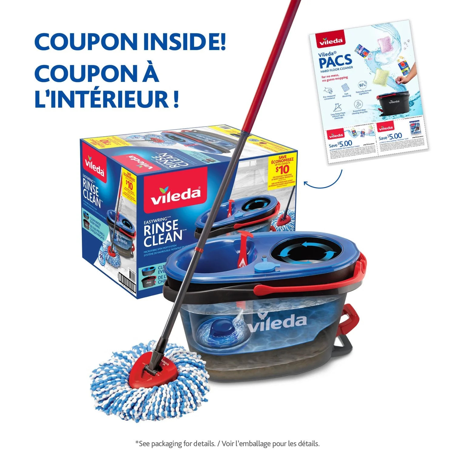 Vileda EasyWring RinseClean Spin Mop System, Two-tank bucket system | Walmart (CA)