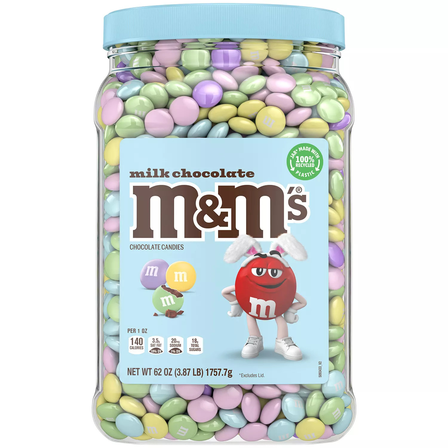 M & M's Milk Chocolate Assorted Pastel Easter Candy Bulk Jar 62 oz. | Sam's Club