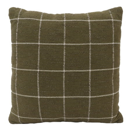 Mainstays Olive Window Pane Decorative Throw Pillow 18x18 | Walmart (US)