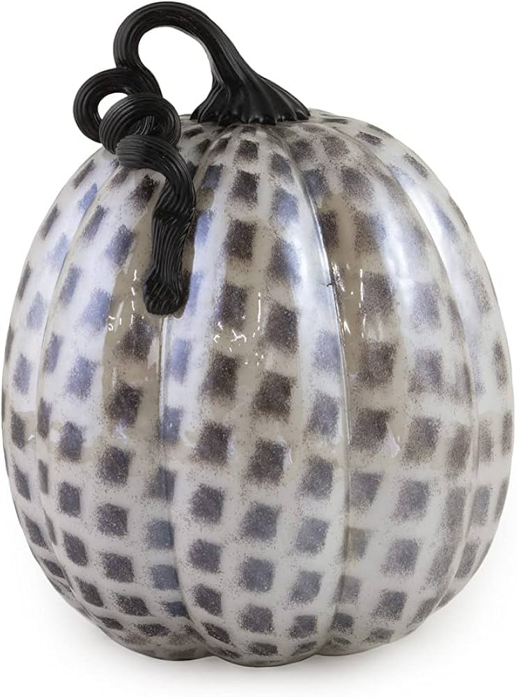 Boston International Decorative Tabletop Glass Pumpkin, Large, White | Amazon (US)