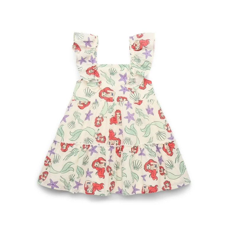 Disney Baby and Toddler Girls Little Mermaid Cotton Woven Dress, Sizes 0/3M-5T | Walmart (US)