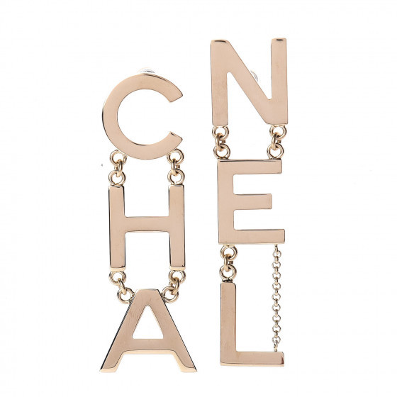 CHANEL

Metal Cha-Nel Logo Drop Earrings Gold | Fashionphile
