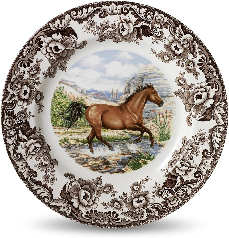 Spode Woodland Dinner Plate, Horse | 10.5 Inch | Hunting Cabin, Lodge, and Cottage D\u00e9cor | M... | Amazon (US)