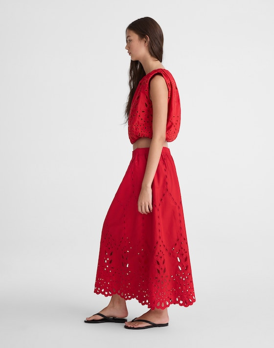 Embroidered Midi Skirt | Madewell