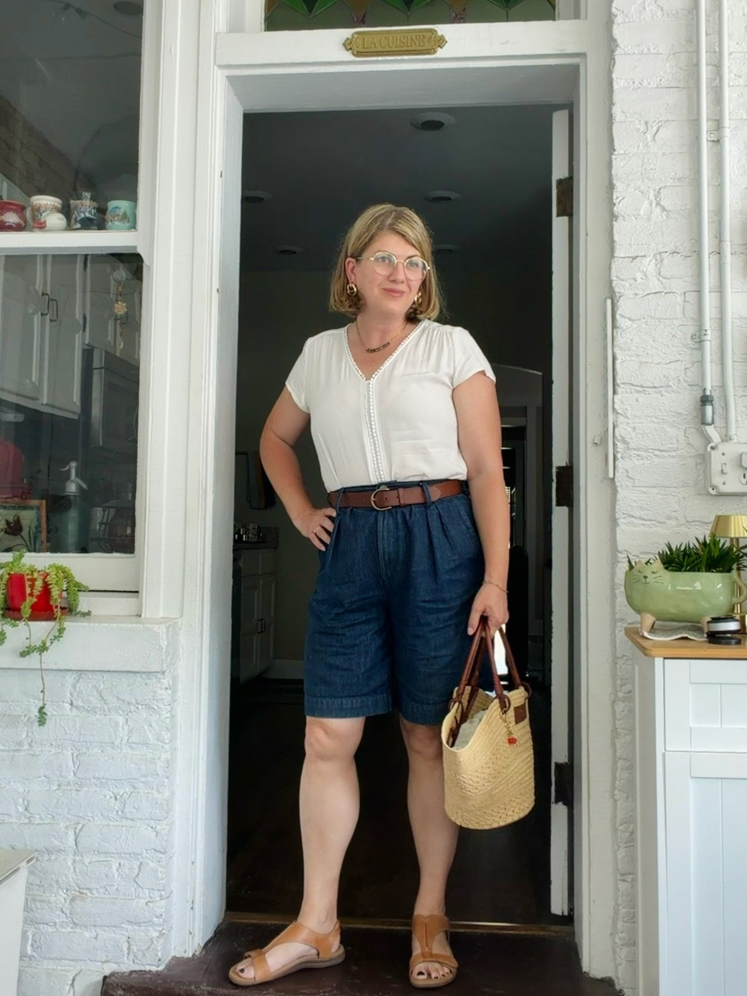 I’m feeling a bit Parisian today with my top, earrings and necklace all from Paris flea markets and my basket bag from Sézane, and just in time for a heat advisory. I guess Chicago took it off Paris’ hands! But at least we have air conditioning here.

#LTKootd #LTKOver40 #LTKMidsize
