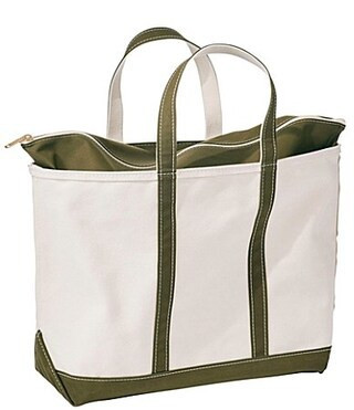 L.L.Bean Large Zip Top Boat and Tote� Bag - Antique Olive | Dillard's