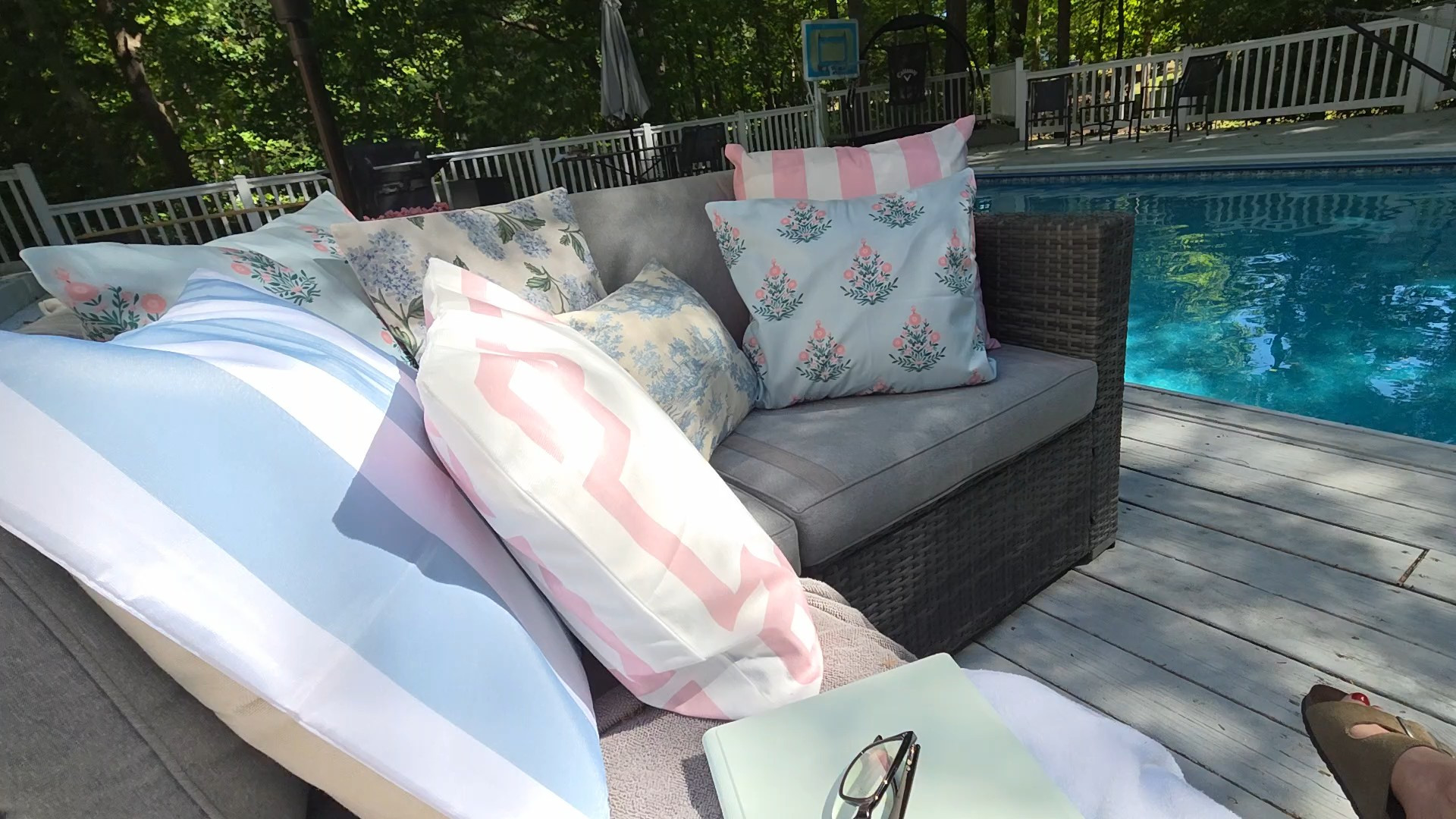 One of the most beautiful days I can recall Love this sectional from Wayfair fun outdoor pillow covers from Amazon and of course our mini driving range 🤣 #golf

#LTKHome #LTKSwim #LTKdayinmylife