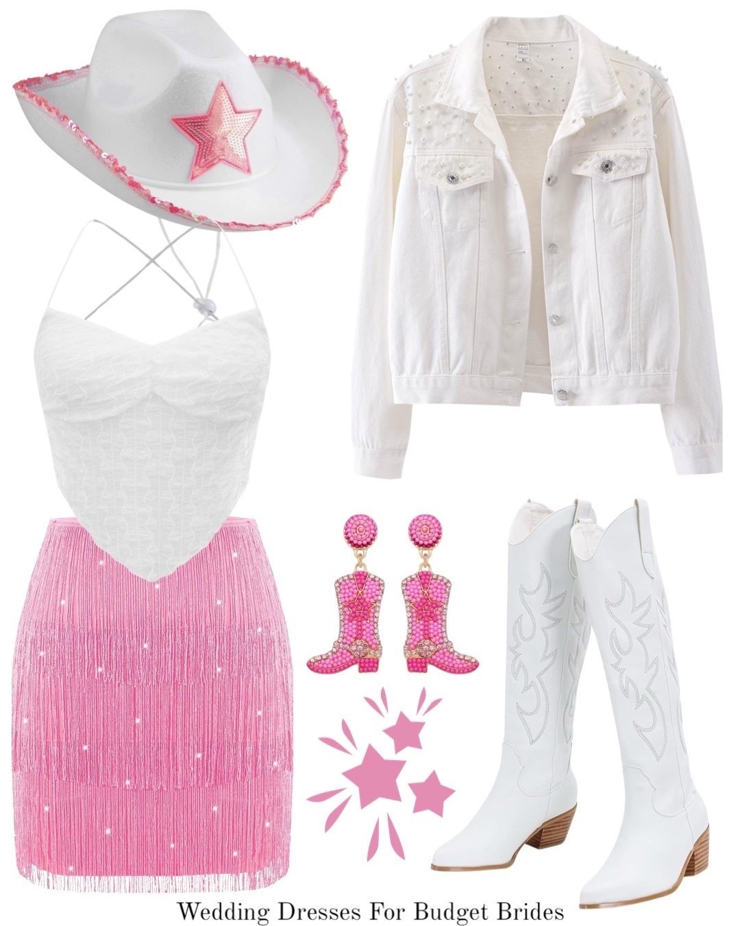Bachelorette party outfit idea in pink and white for the bride to be.

Summer outfit. Western outfit. Westerncore trend. Date night outfit. Las Vegas outfit. Resort wear. Bachelorette party. Bride to be. Summer wedding. Country concert outfit. Nashville outfit. Western theme party.

#LTKWedding #LTKSeasonal
