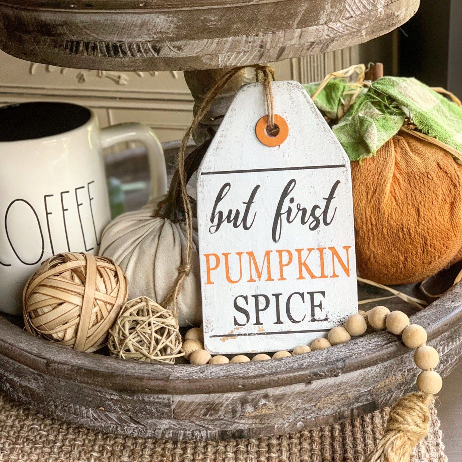 But first Pumpkin Spice / Pumkin Spice / Coffee Bar decor / Fall Signs / Fall decor / Tiered tray... | Etsy (US)