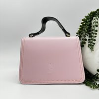 Elegant Italian Leather Crossbody Bag in Pink - Handmade Italy | Etsy (US)