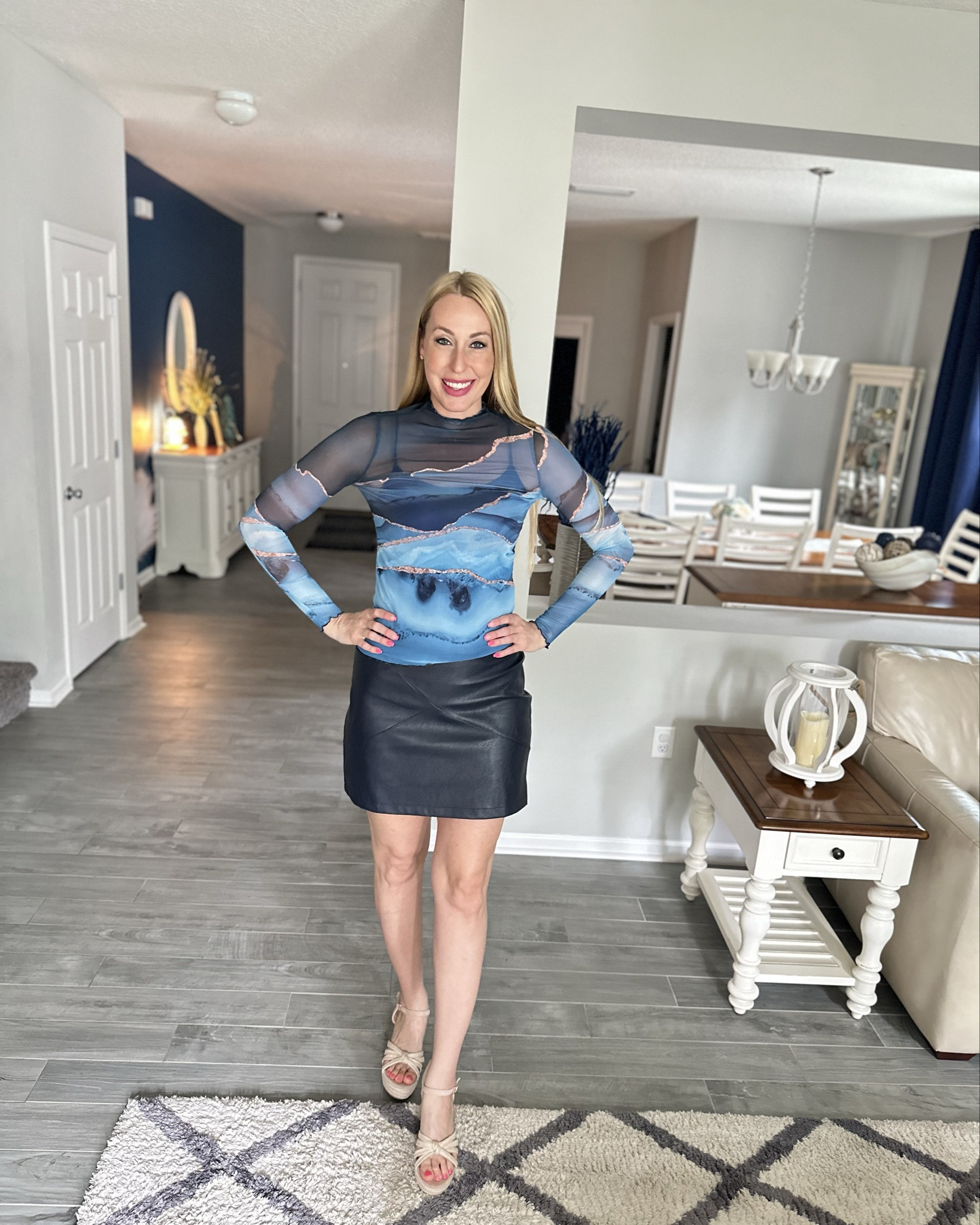 In my blue era
💙 this mesh top is so stunning 
💙 very stretchy top and fits tts, wearing size smalll

#LTKWorkwear #LTKFindsUnder50 #LTKStyleTip