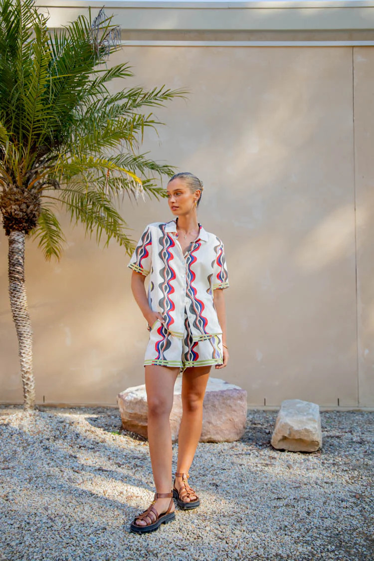 Introspective Linen Shorts Swirl | VRG Grl