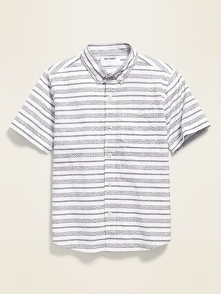 Textured Dobby-Stripe Short-Sleeve Shirt for Boys | Old Navy (US)
