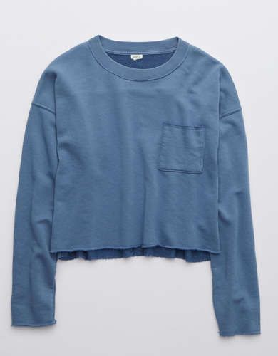 Aerie Sunday Soft Cropped Crew Sweatshirt | American Eagle Outfitters (US & CA)