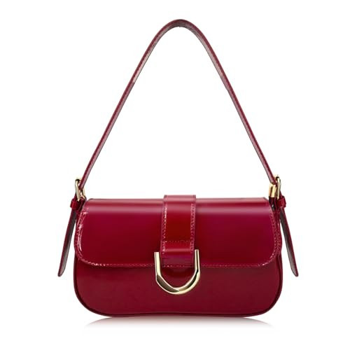 Small Shoulder Bag for Women, Red Retro Y2K Purse Trendy Crossbody Red Bag Handbag Top Handle Hobo Underarm Clutch bag 2025 (Aa-Red) | Amazon (US)
