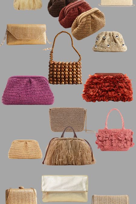 All the fun raffia clutch bags you could want!!

#LTKeurope #LTKover40