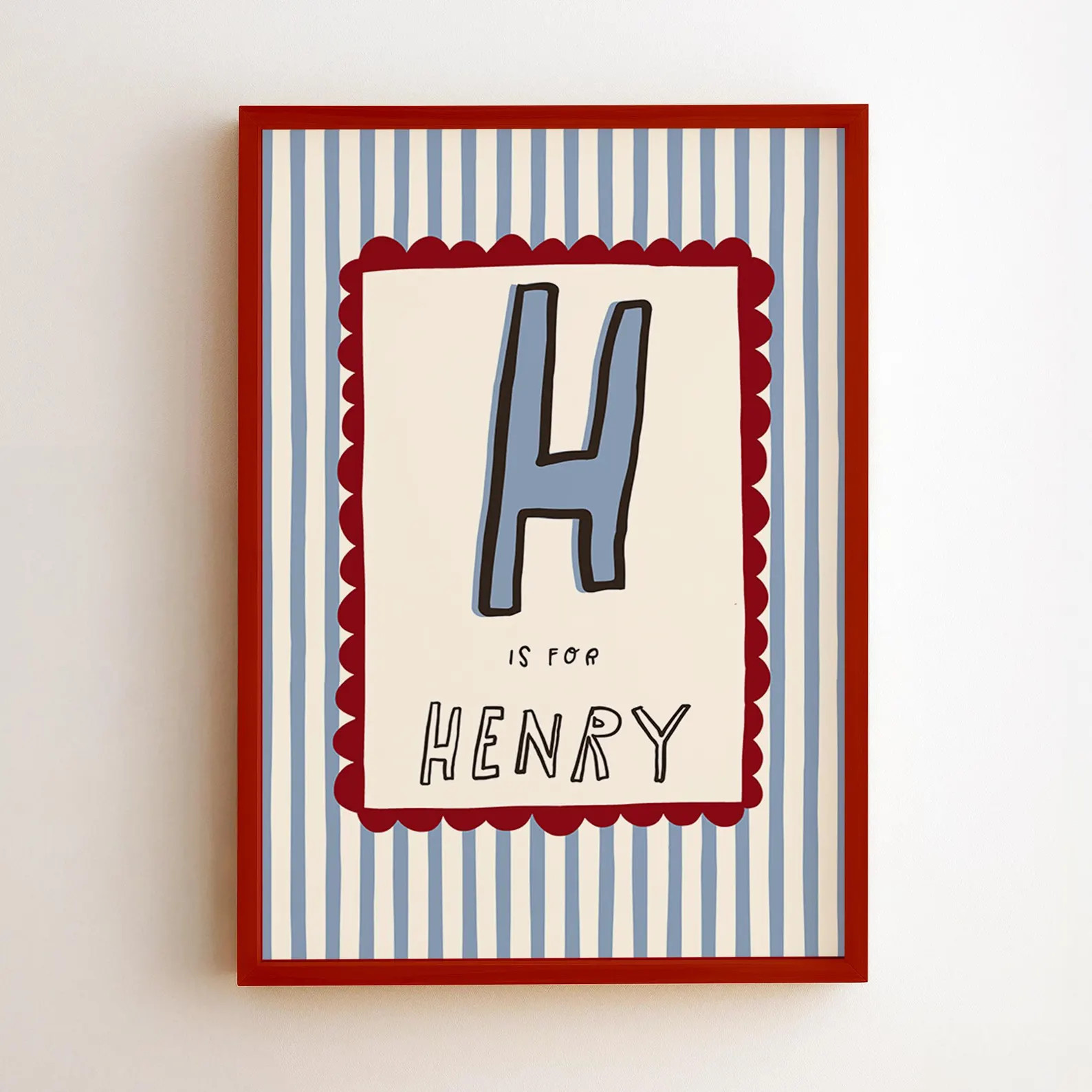Custom Name Stripes Printable – Retro Initial Print for Kids Name Art (Digital Download) | Etsy (Global)