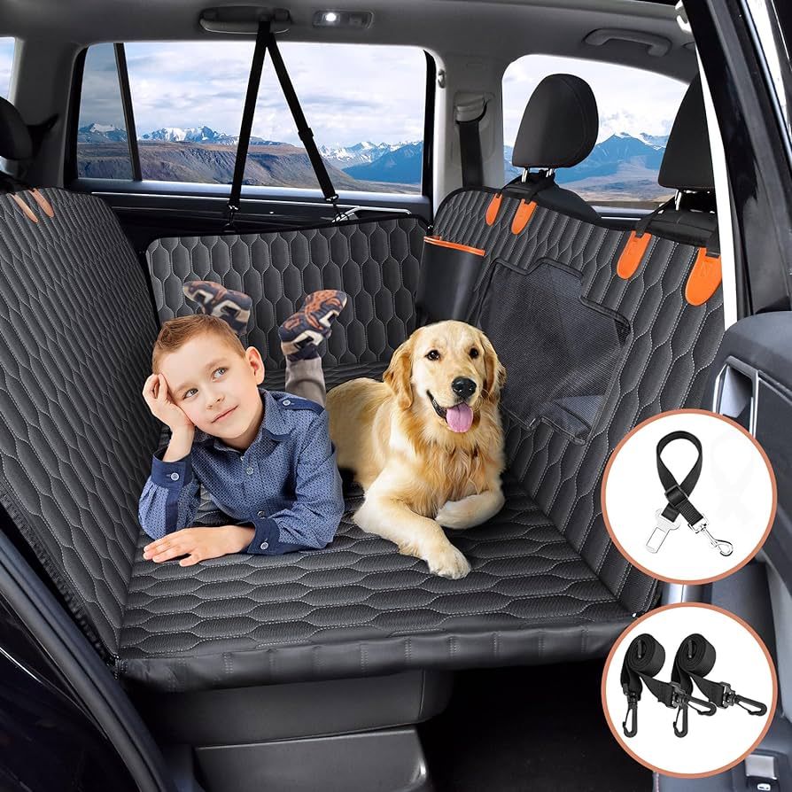 Back Seat Extender for Dogs-Supports 330lb,Waterproof Dog Car Seat Cover Hard Bottom-Detachable,6... | Amazon (US)