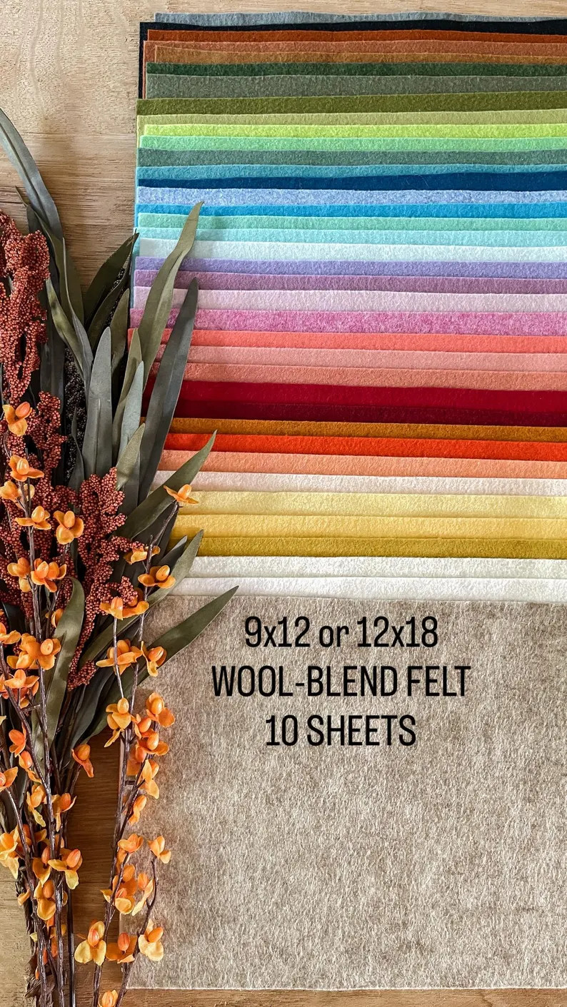 You Pick 10 Wool Blend Felt Sheets | 9x12 Felt Sheet or 18x12 Felt Sheet | Wool Felt - Etsy | Etsy (Global)
