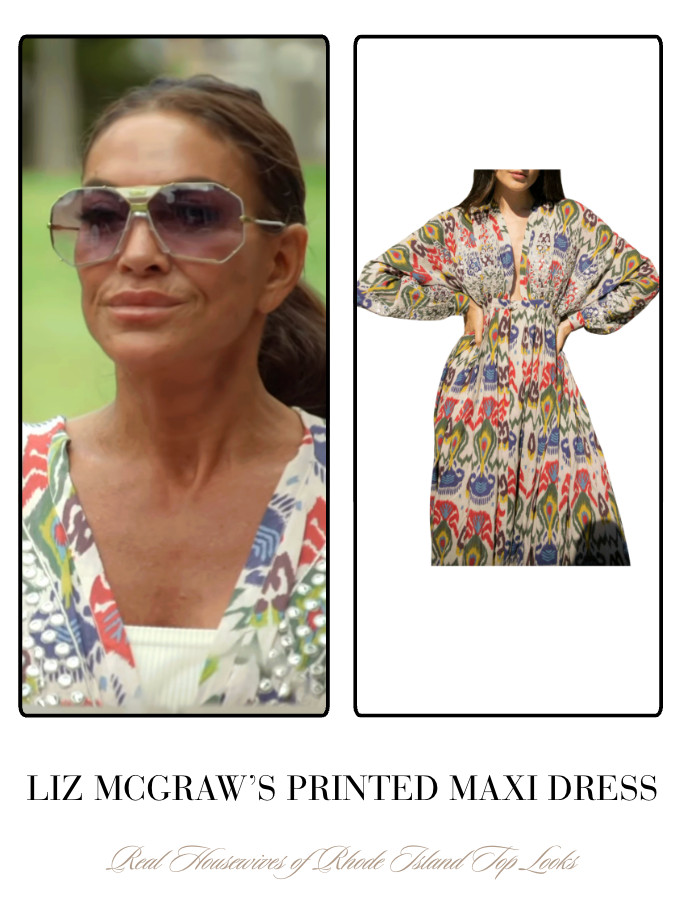 Liz McGraw's Printed Maxi Dress is by Guadalupe Designs // Shop Similar 

 