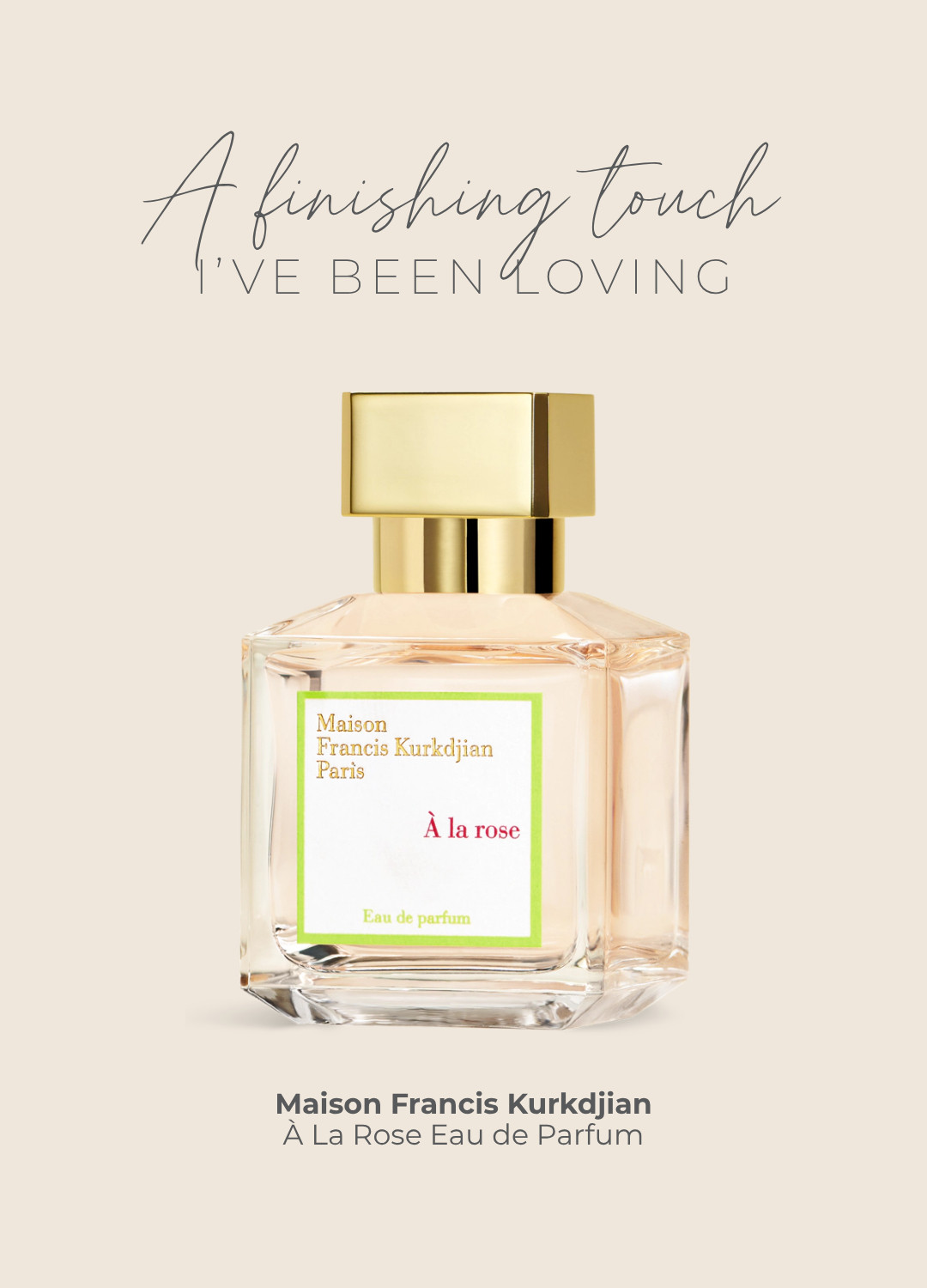 A finishing touch I’ve been loving lately is the one Maison Francis Kurkdjian À La Rose Eau de Parfum gives me. 🤍

Soft, fresh, and feminine. It has the most beautiful balance of rose and light citrus, so it feels clean but still elevated. 

 #LTKdayinmylife #LTKselfcare #LTKBeauty