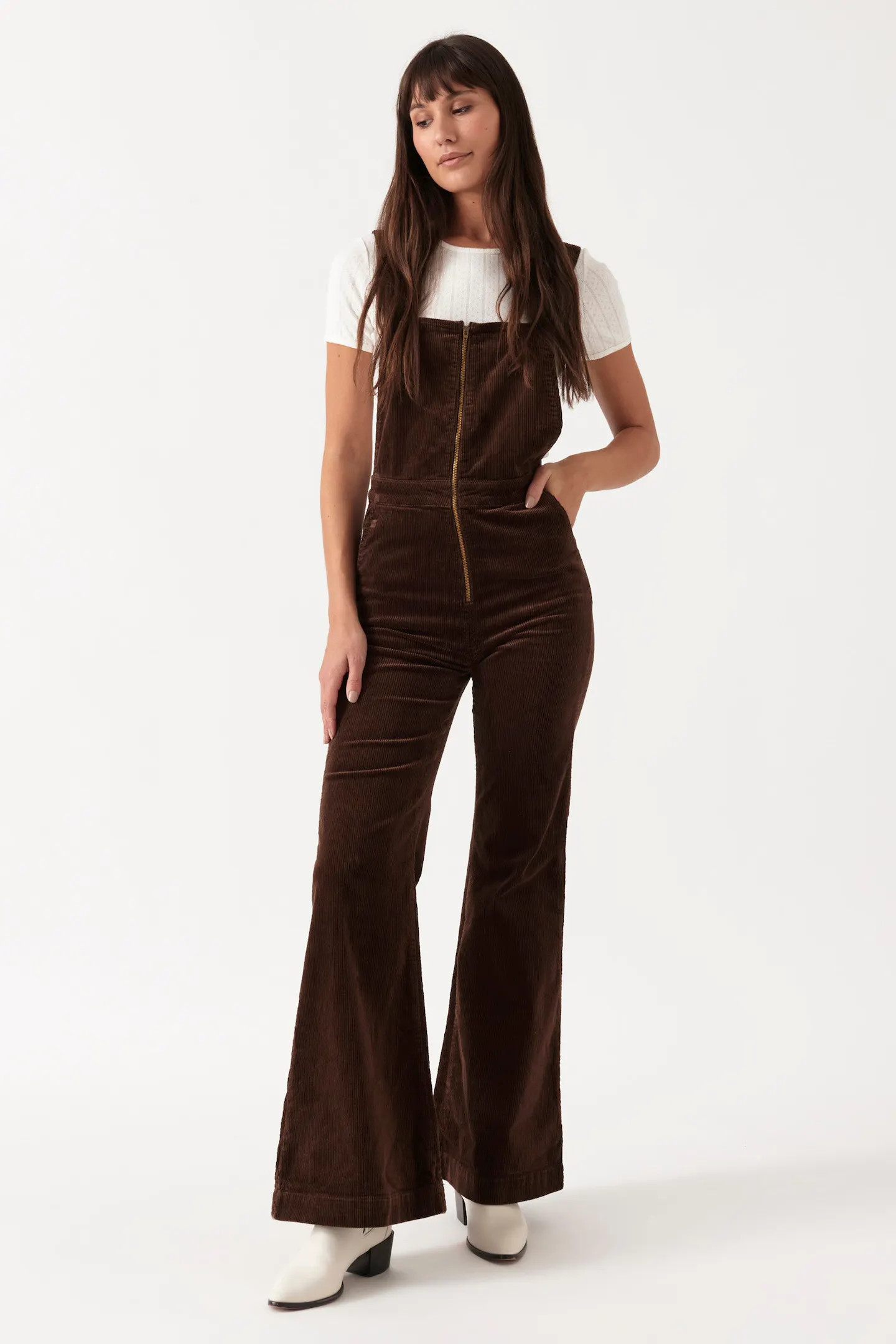 Eastcoast Flare Overall - Brown Cord | Rolla's Jeans APAC