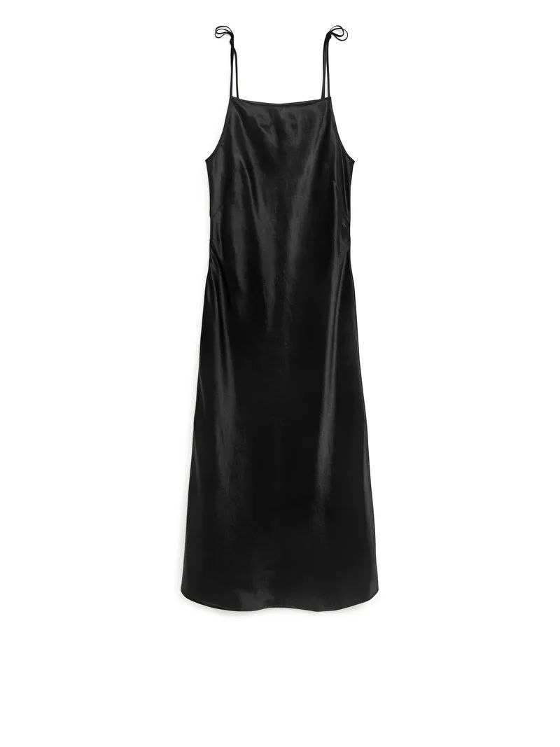 Bias-Cut Strap Dress - Black - ARKET GB | ARKET (US&UK)