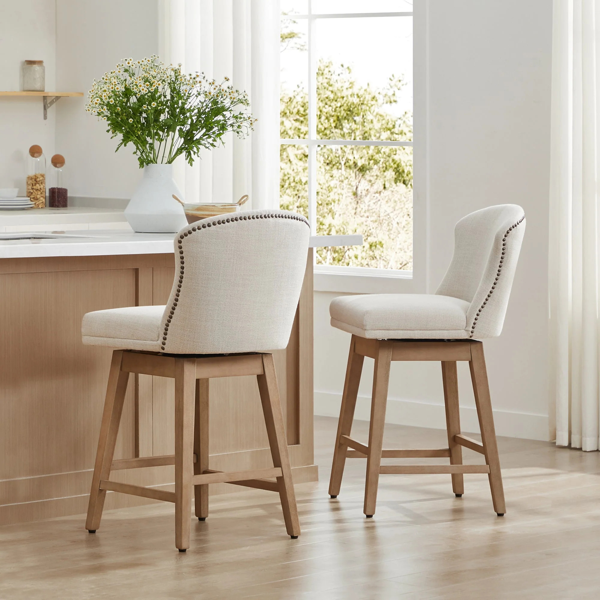 CHITA®️ Avery Swivel Counter Stool ( Set of 2) - chitaliving.com | Chita