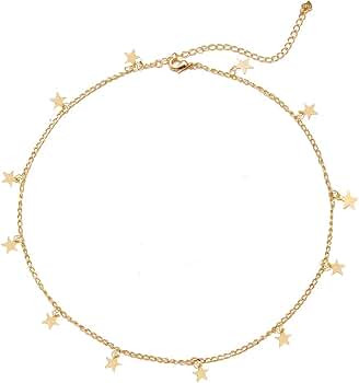 Long tiantian Gold Star Choker Necklace for Women Cute Necklace for Teen Girls Trendy Star Neckla... | Amazon (US)