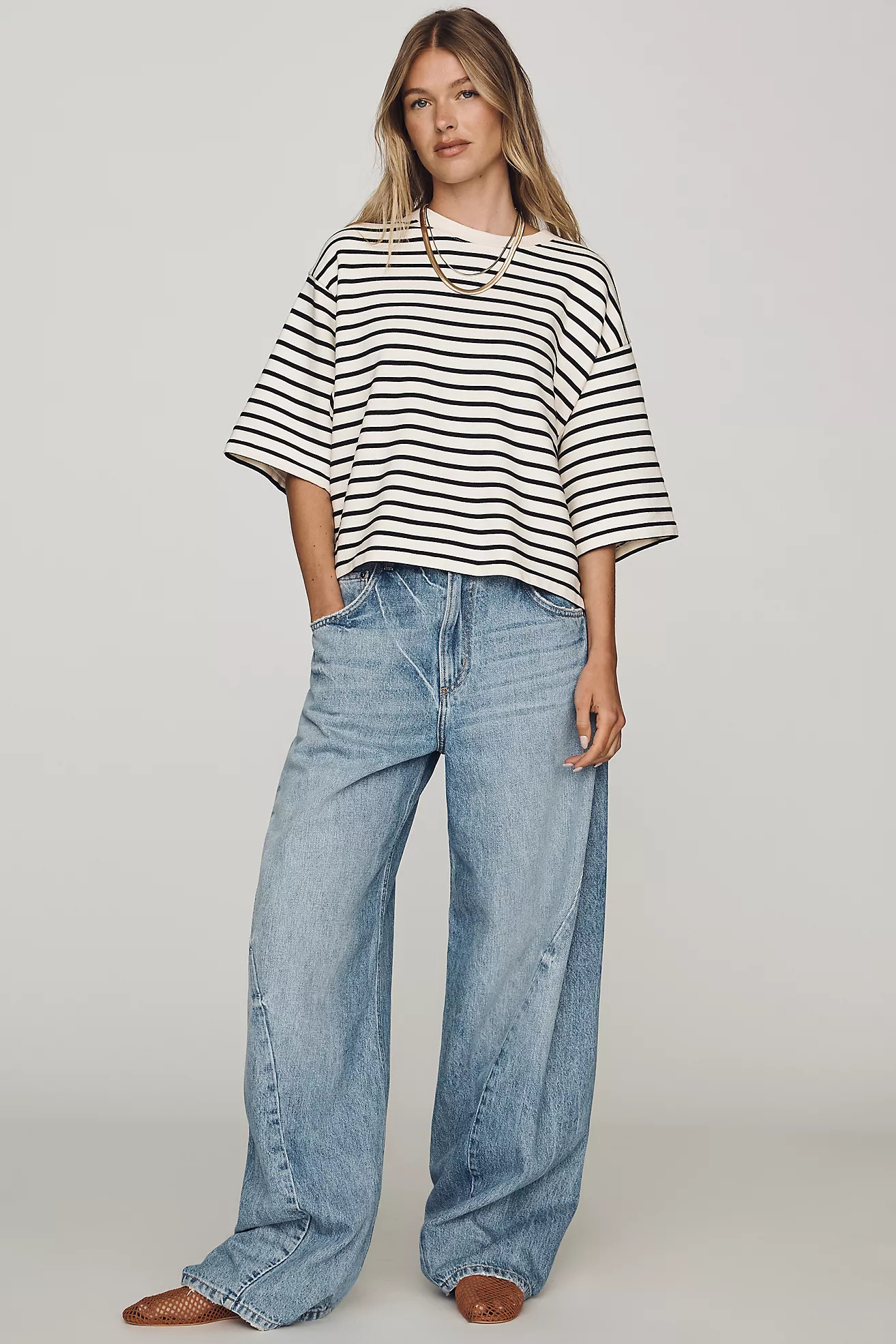 High Rise Twisted Barrel Leg Leg Jeans | Anthropologie (US)